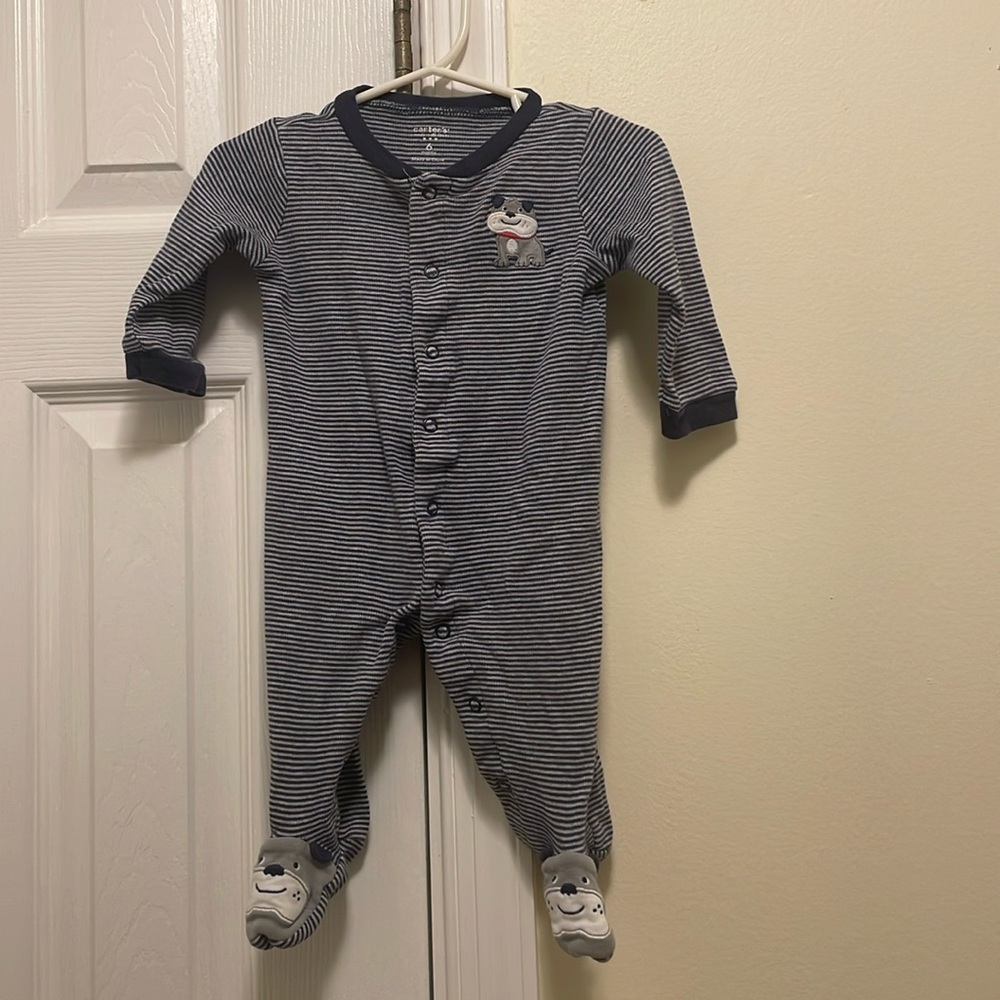 6M Carter’s Boys Cotton Footies with Bulldog Feet